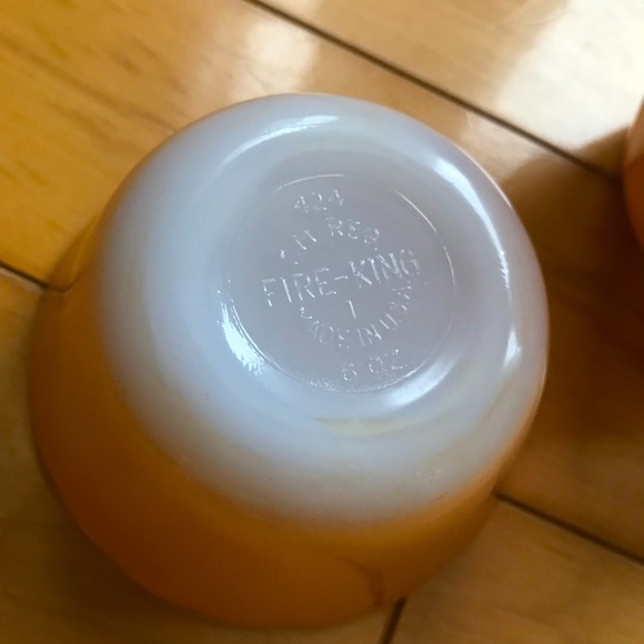 5 Fire King Peach Lustre custard dishes - Picture 3 of 3